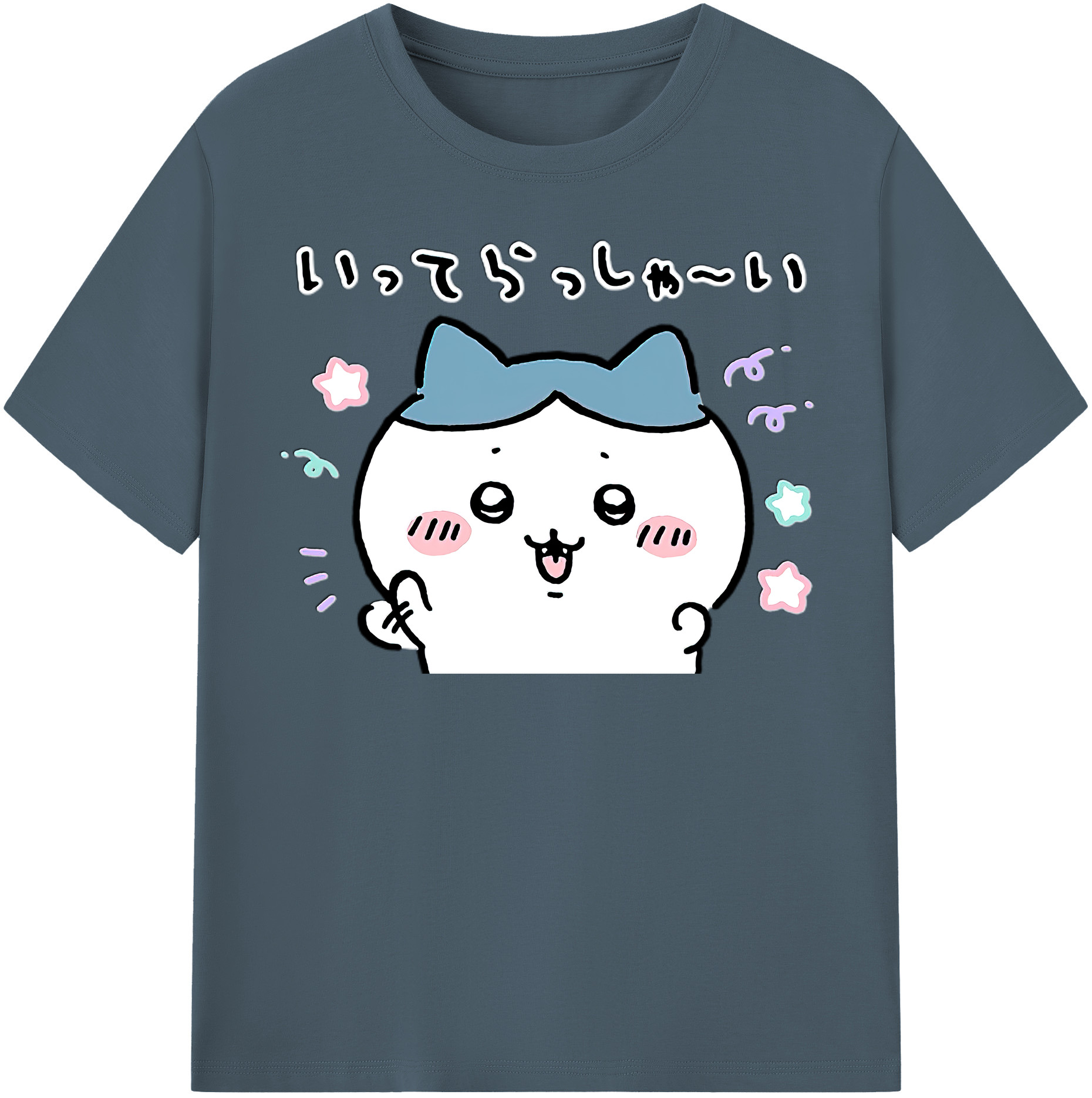 （画像用） ちいかわ ハチワレ Chii-kawa hachiware 綿100％半袖Tシャツ（フロントプリント）